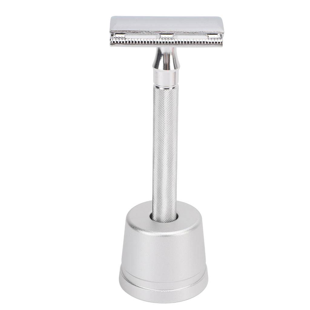 Doppelklingen-Sicherheitstrimmer Langer Griff Metall Bartschneider Set Vintage Bartschneider mit Ständer