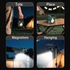 Solar COB LED Camping Light USB Rechargeable Lamp Outdoor Portable Magnetic Flashlight 5mode Torch Emergency Lantern with Hook