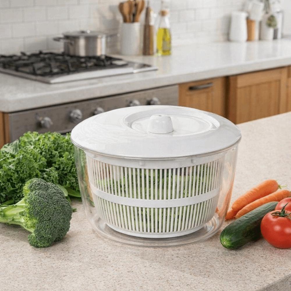 Plastic Manual Salad Spinner Large Capacity Lettuce Spinner Vegetable Washer Dryer  Fruit Drying