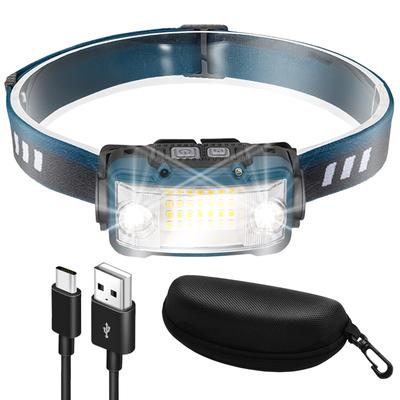 Rechargeable LED Headlamp, Neck Light, 17 Hours of Light, Case Included, Ultra-Wide Angle, Compact, Equipped with Sensor, Waterproof, Ideal for Disast