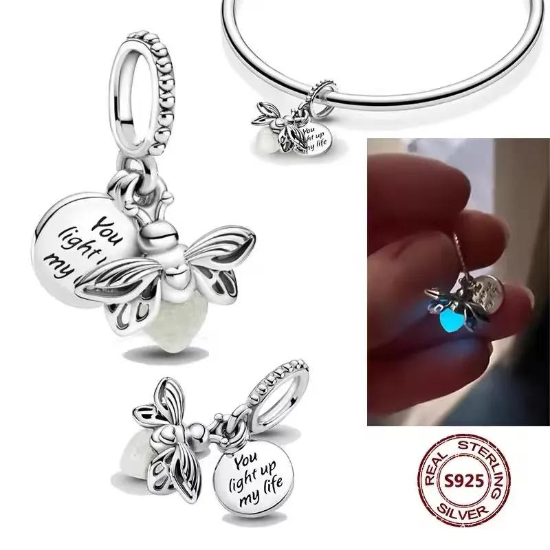 Silver 925 Deep Sea Octopus Firely Shape Charm Bead Fit Original Bracelet Pendant Beads DIY for Women Jewelry Gift