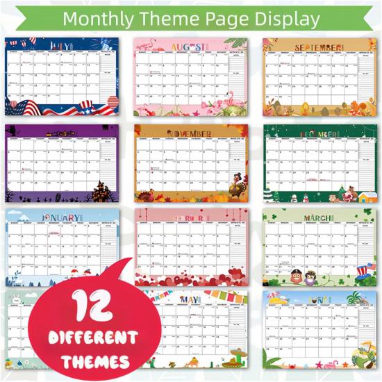 Small Desk Calendar 2025-2026, Standing Flip Monthly Calendar 7.5"x6.7" Stand Up Desktop Calendar Planner Organizer Scheduler Thick Paper Twin-Wire