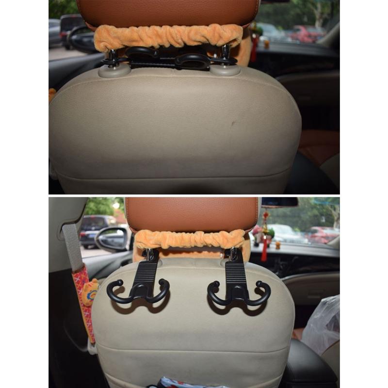 2-Pack Car for Seat Headrest Hooks Universal Back for Seat Organizer Hanger Storage Dual Hook for Handbag Purse Grocery