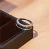 New Niche Fine Party  Valentine's Day Ring Popular Real Zirconia  Light Luxury Simple Geometric Women'sRingJewelry