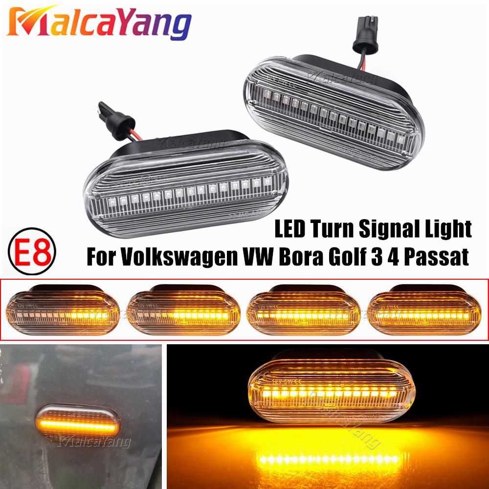 2PCS Led Dynamic Side Marker Turn Signal Light Sequential Blinker Light For VW Golf 3 4 MK3 MK4 Passat 3BG Polo 6N 9N Bora Vento