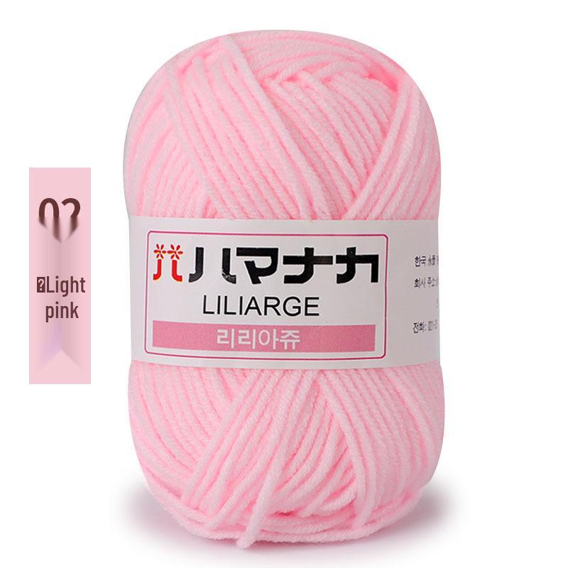 4-fädiges Milchbaumwollgarnknäuel für Mikro-Häkeln: DIY Strickpaket für Bouquet, Puppe und Hausschuhe