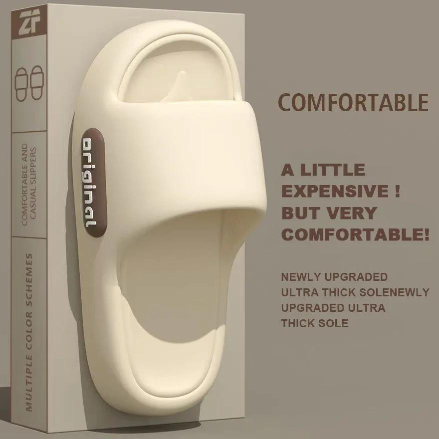 Summer Platform Cloud Slippers Women Comfy Solid Color Soft Sole EVA Pillow Slides female Couple Non Slip Beach Flip Flops