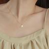 Sweetheart S925 Sterling Silver 14K Gold-Plated Heart White Shell Pendant Necklace for Women - Elegant, Light Luxury Clavicle Chain