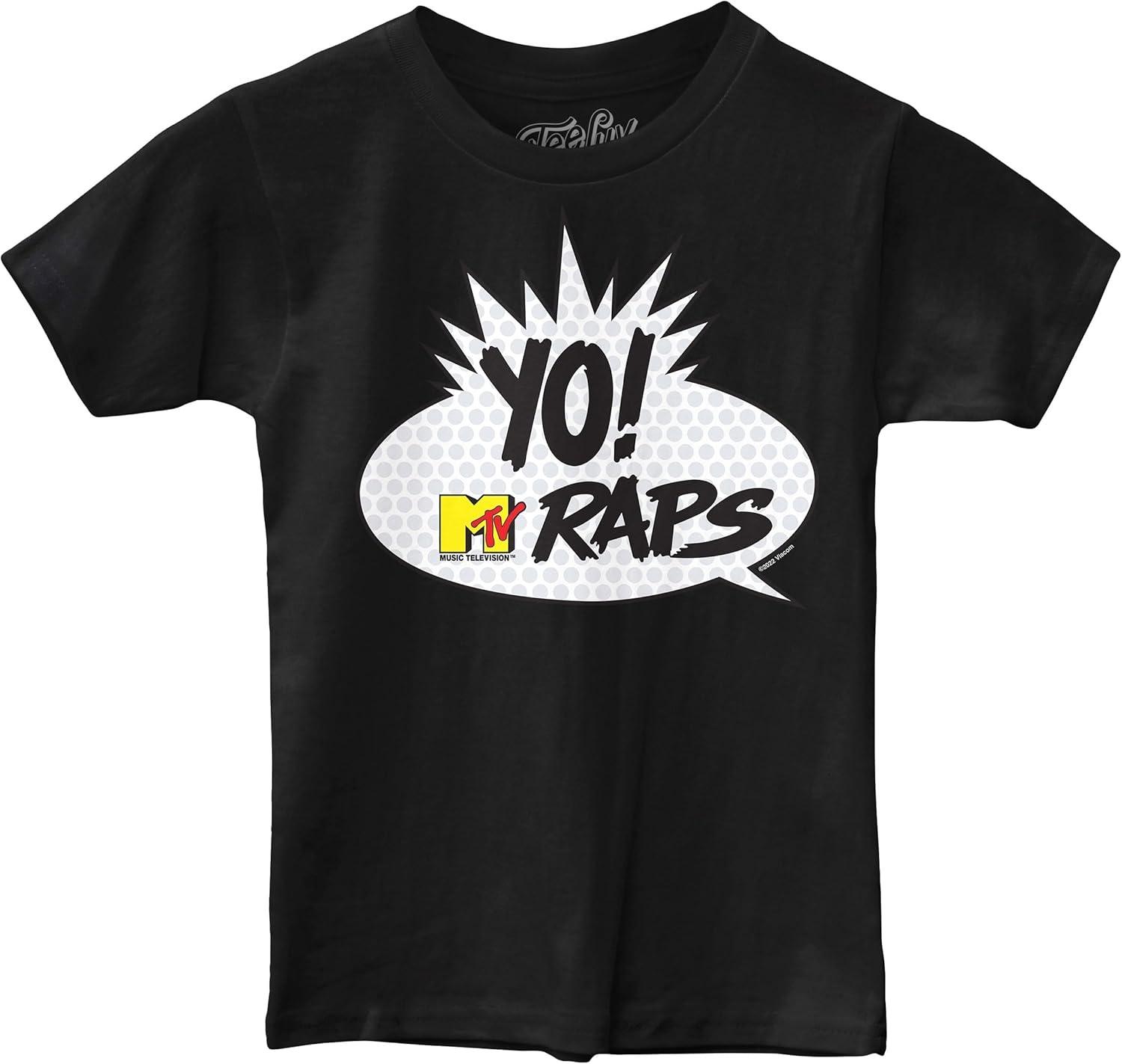 Tee Luv Big Boys Yo MTV Raps Shirt - Kids Music Television Logo Shirt S
