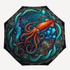 Ocean Mystery Squid pattern umbrella, portable and foldable design, 8 ribs, a casual accessory for Halloween, Christmas, and birthday gifts.