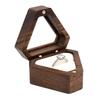 Jewelry Storage Box Finish Velvet Foam Triangle Shape Rustic Storage Single Slot Wooden Ring Box Engagement Accessory
