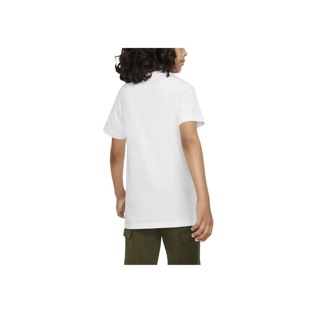 Nike Sportswear Letter Print Crew Neck Casual Short Sleeve T-Shirt Kids Tops White DR9728-100