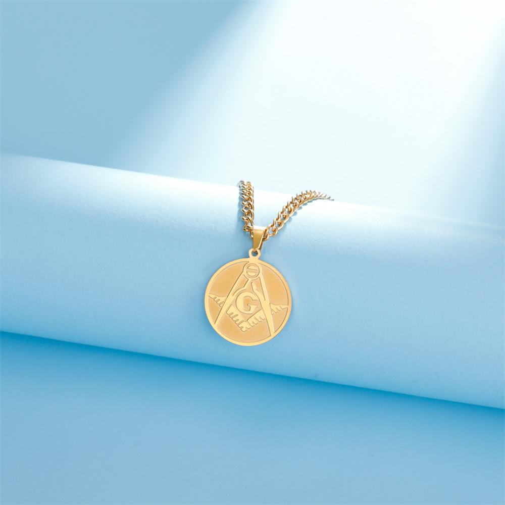 Vintage Freimaurer Anhänger Halskette für Männer Edelstahl Freimaurer Energie Halsketten Gotisches Religiöses Amulett Schmuck Geschenk