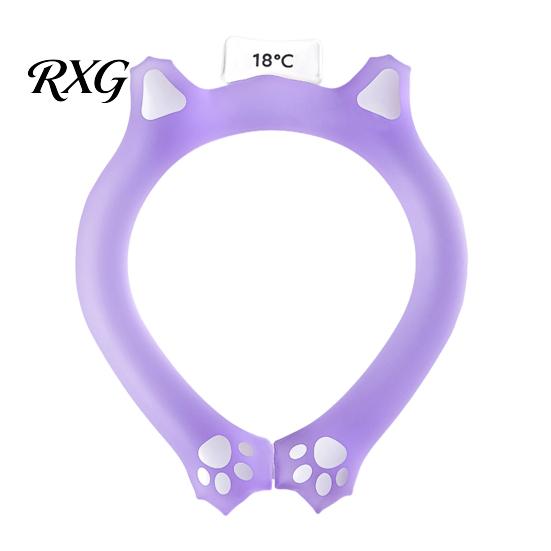 Personal Cooling Device Cat Ear Neck Tube for Summer, Reusable Adjustable Wearable Ice Summer Ring, Heatstroke Prevention Cooler Collar Outdoor