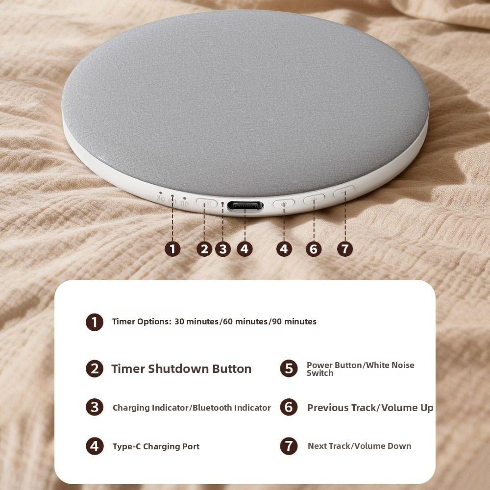 Mini White Noise Machine Bluetooth 5.4 Portable Music Player  Insomnia Relief