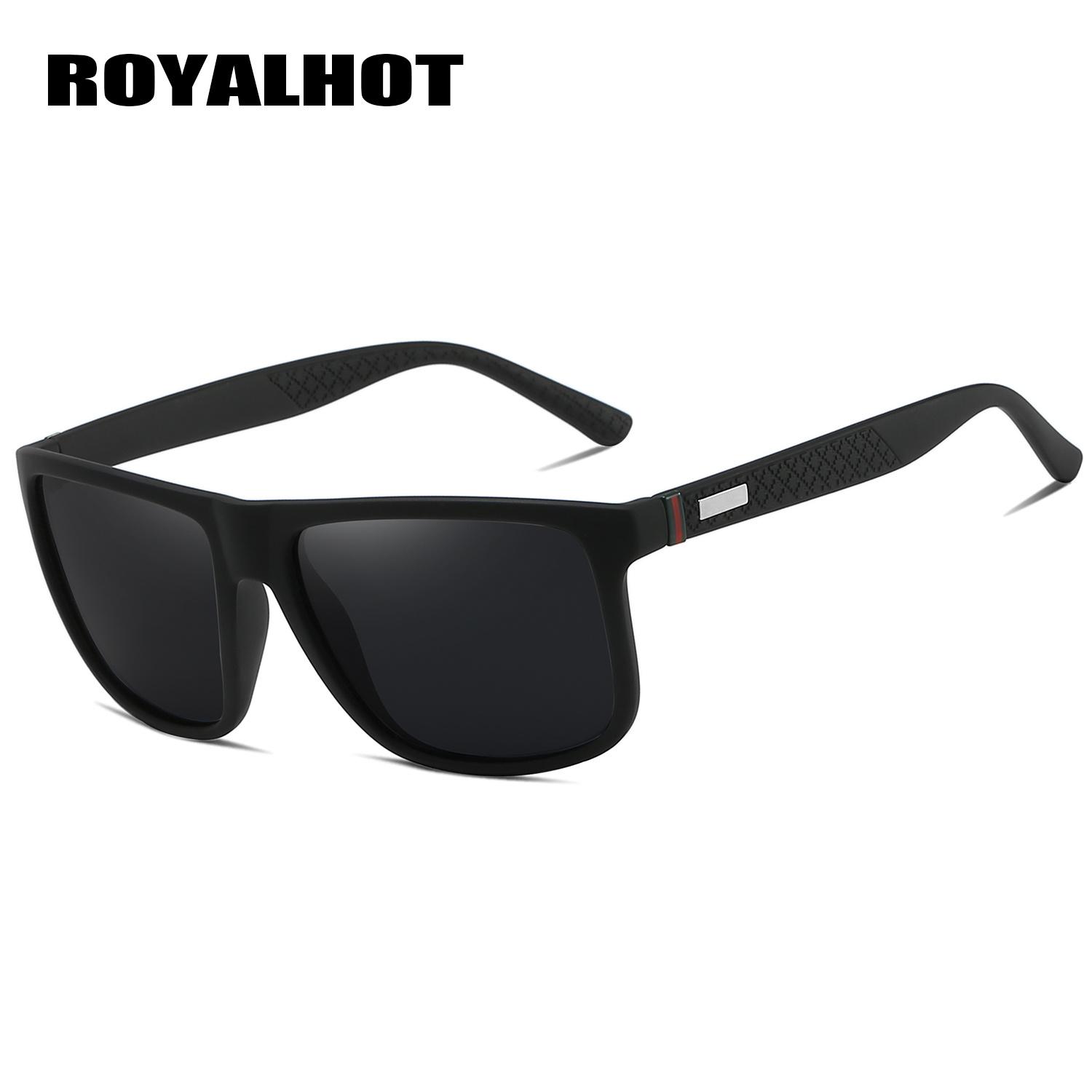 RoyalHot унисекс поляризационные эластичные солнцезащитные очки в квадратной оправе солнцезащитные очки для вождения солнцезащитные очки, UV400 серый