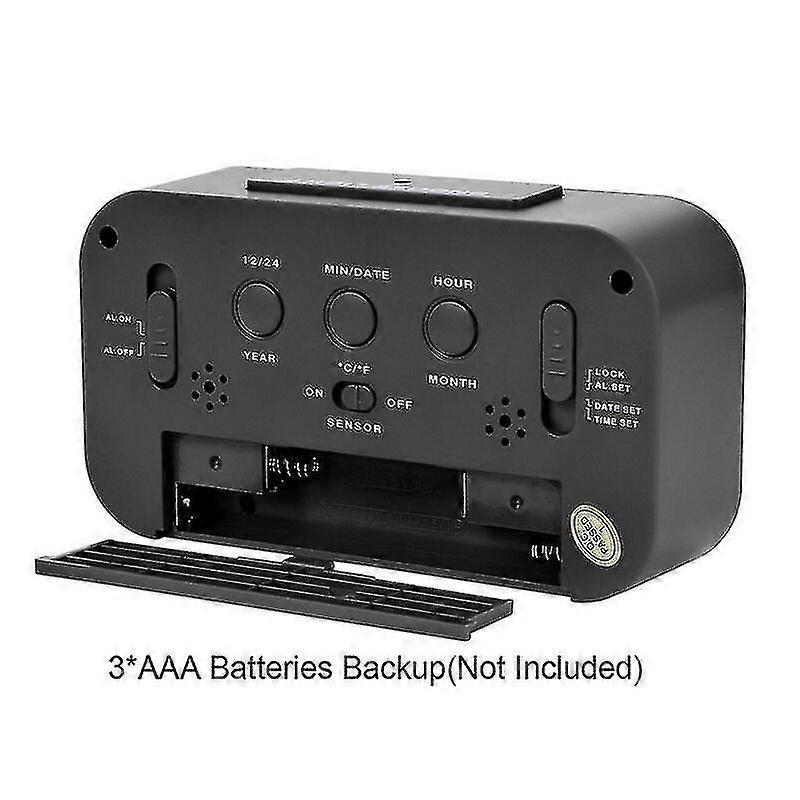 Electronic Alarm Clock, 1 Piece, Black