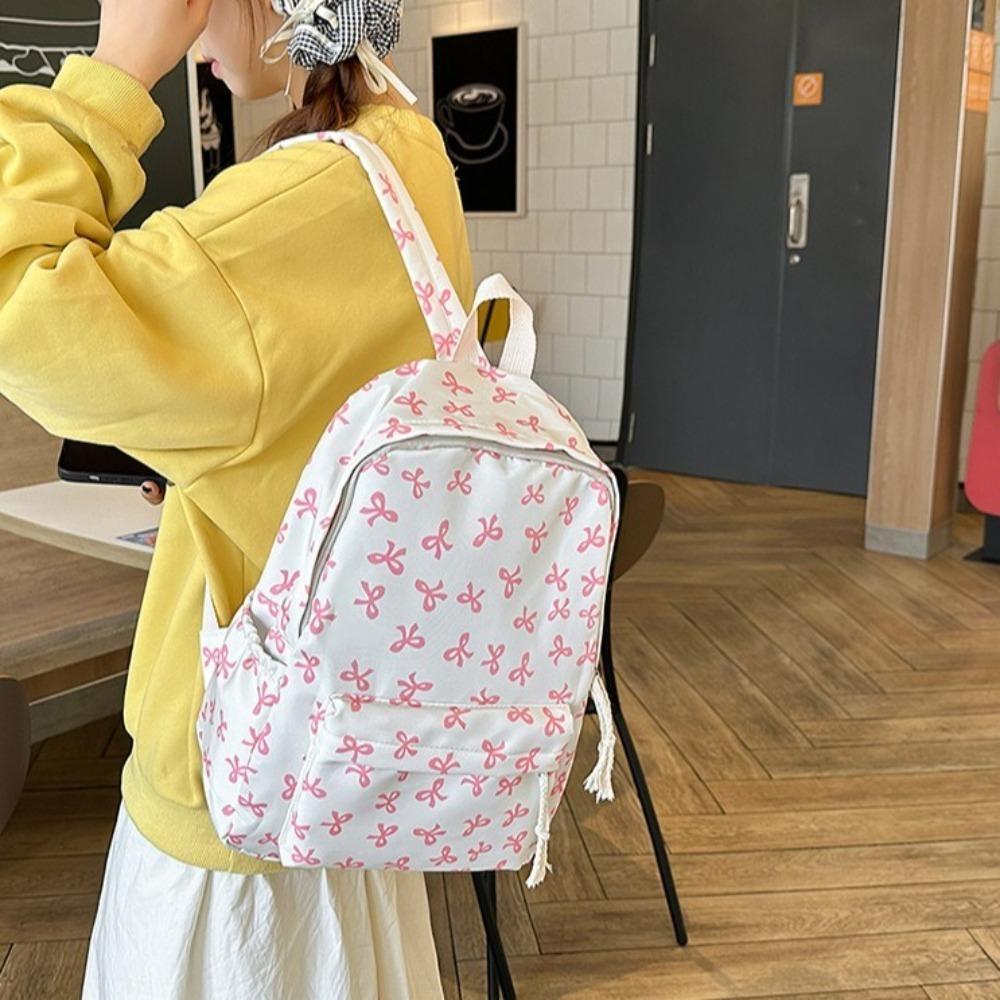 Lightweight Bow Backpack Large Capacity Teenagers Shoulder Bag Junior High School