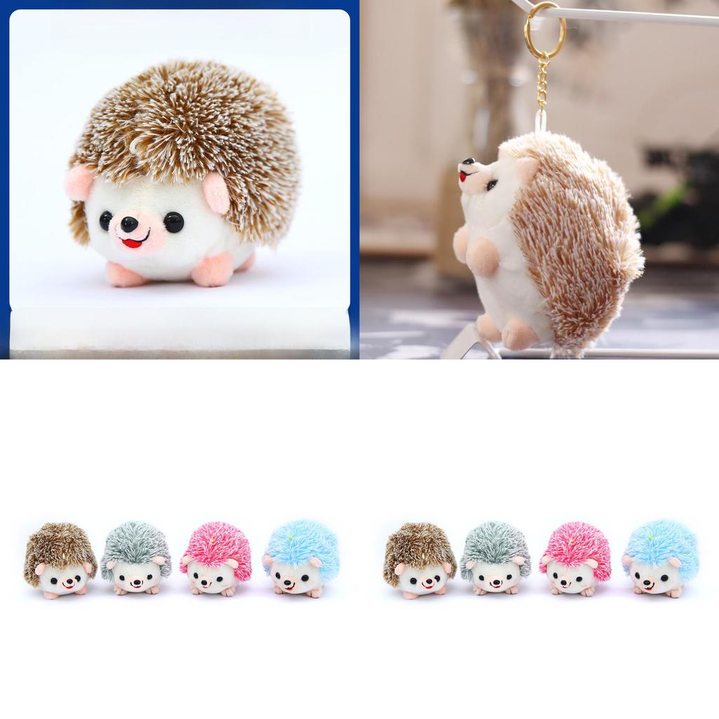 Adorable Hedgehog Plush Toy Soft Stuffed Keychain Doll Cute Small Animal Gift