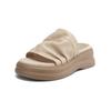 Summer Oxygen~ Minimalist Thick Bottom Folded One-Flip Round Head Open-toed Slippers Women's Premium Sense Skirt Cool Slippers