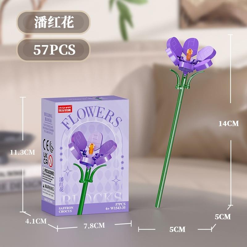 Bouquet Flower Mini Particle Blocks Flowers Model Micro Building Bricks Creative Desk Decor For Adults Toys for Children