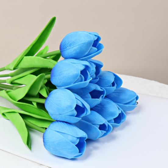 10Pcs Artificial Tulip Flower Home Office Party Realistic Fake Flower Branch Table Centerpiece Decoration Mother's Day Valentine's Day Easter Gift
