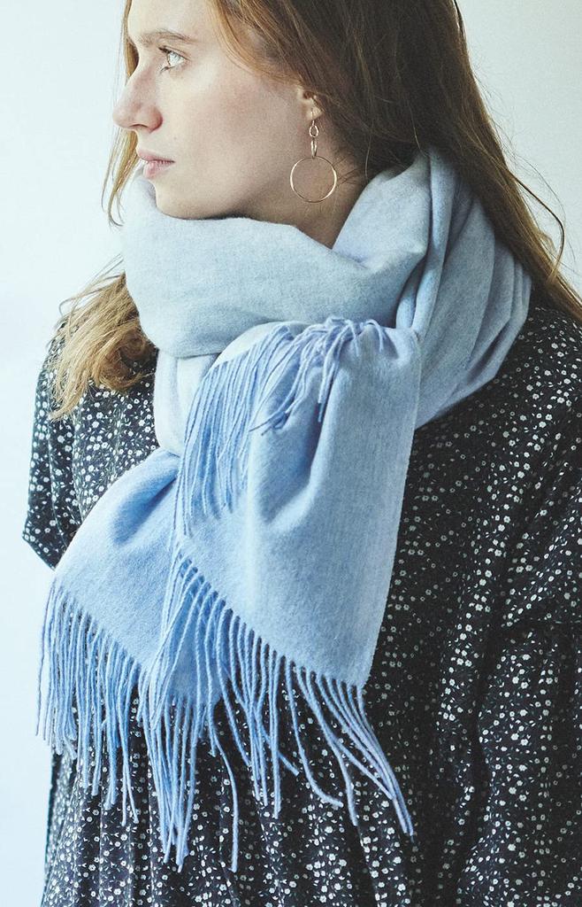 GILDARA RV75 Cashmere Reversible Large Wave Stole for Men and Women Gray x Large Blue 100% (Sky (D0110))