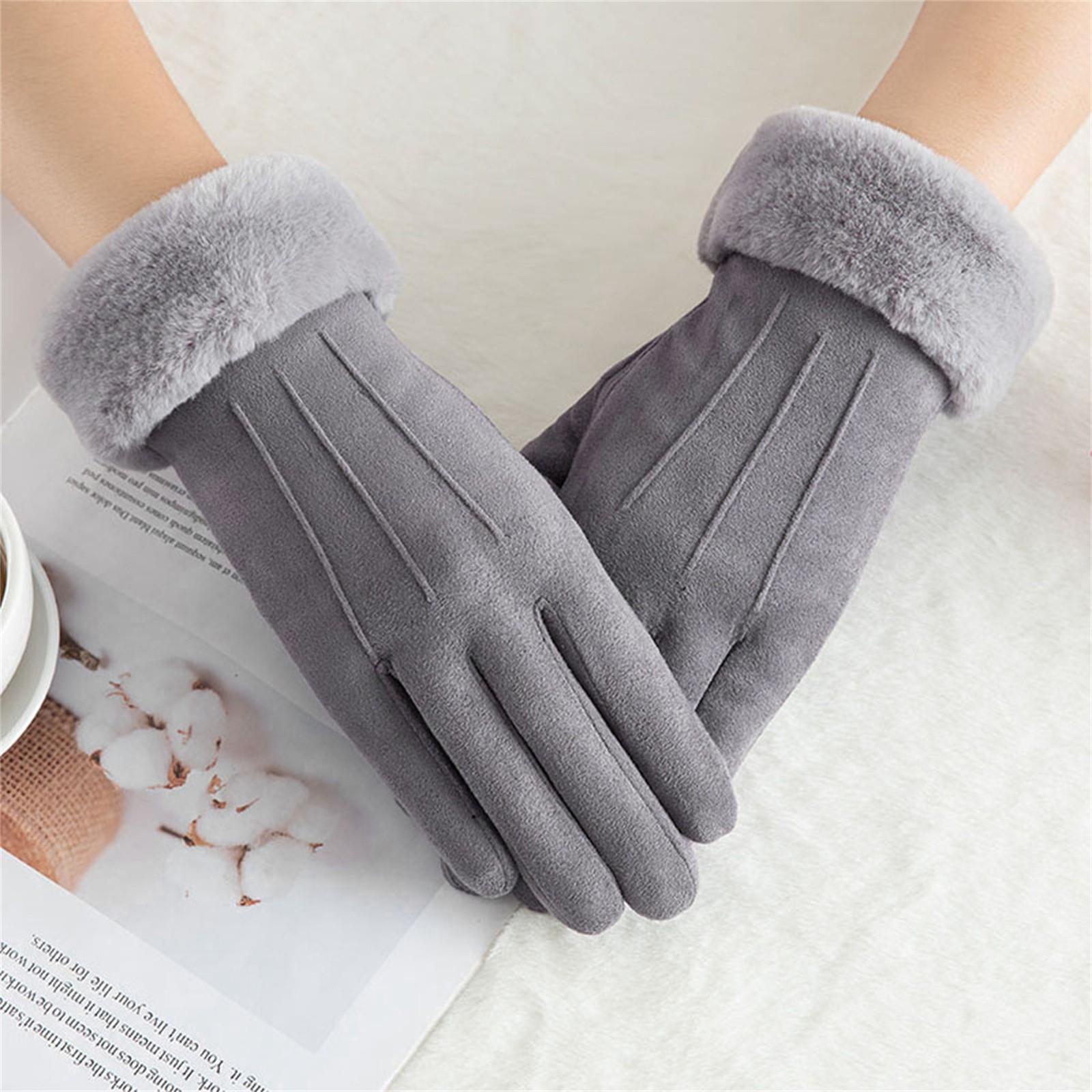 

(проектор)Женские зимние теплые перчатки, варежки на запястье, лыжные перчатки для вождения One Size серый