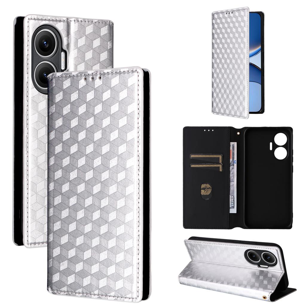 For Xiaomi Redmi Turbo 4 Pro 5G/Poco F7 5G Case Wallet Rhombus Imprinted Leather Phone Cover