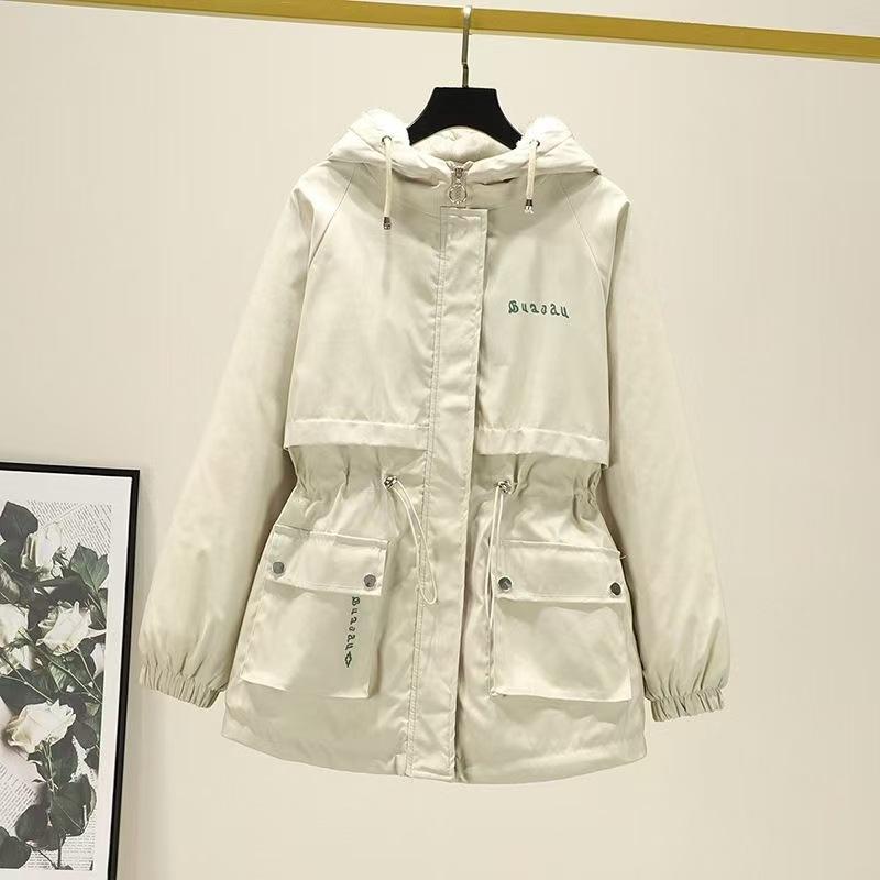 Jacket Women's New Versatile Casual Short Loose Hooded Trench Coat Women's Autumn and Winter Clothing