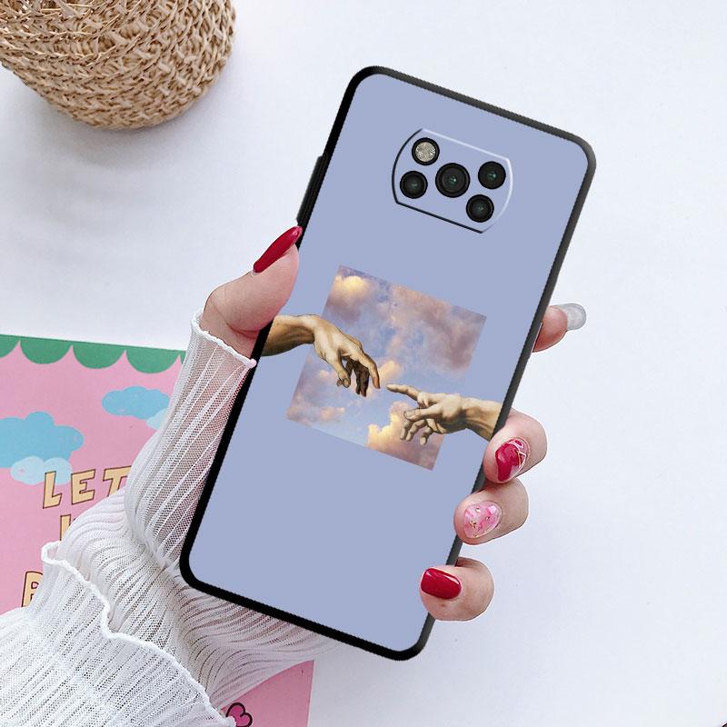 Michelangelo Statue Aesthetic Phone Case For Samsung Galaxy M52 M23 M32 5g M31 M51 M22 M30s M33 M13 M12 M62 Black Silicone Capa