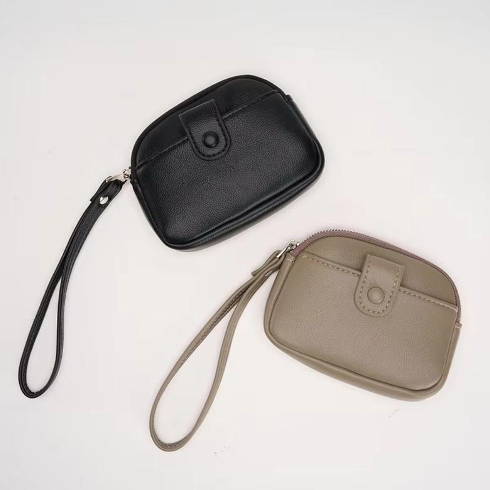 Solid Color Handheld Wallet Korean Style Small Item Bag Simple Zipper Coin Purse Outdoor