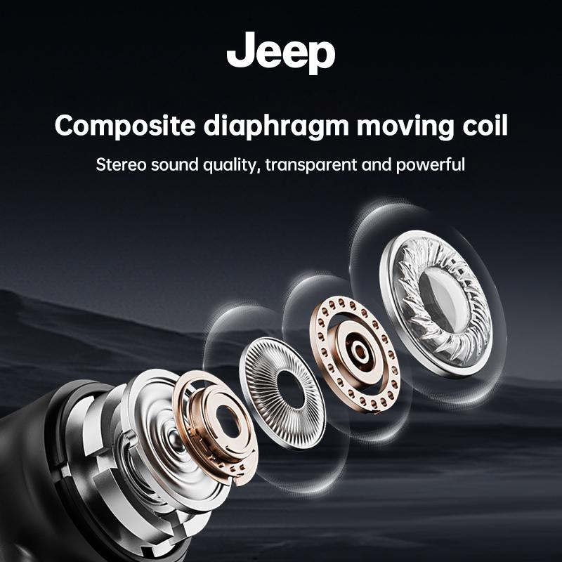 JOT2 Jeep TWS Wireless Bluetooth Earphones Sport Music Headphones HiFi Stereo Headset Noise Reduction Earbuds with Mic HD Voice