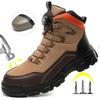 New High Top Rotating Button Safety Shoes Men Indestructible Work Shoes Puncture-Proof Protective Shoes Steel Toe Work Boots