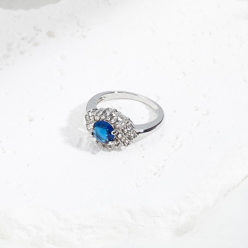 Elegant Royal Blue Rhinestone Women's Ring