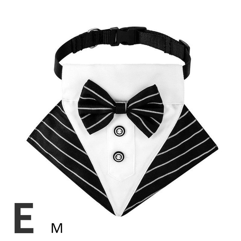 Dog Tuxedo Bandana Collar Pet Wedding Bow Tie Scarf Adjustable Dog Neckerchief Bowtie Collar Black Pet Formal Costume for Puppy