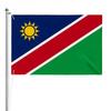 1 pz Bandiera Nazionale Namibiana, 100% Poliestere Bandiera Colori Vivaci con Campo Blu, Sole Giallo, Striscia Diagonale Rossa, Bordi Bianchi e Sezione Verde, per Esterno