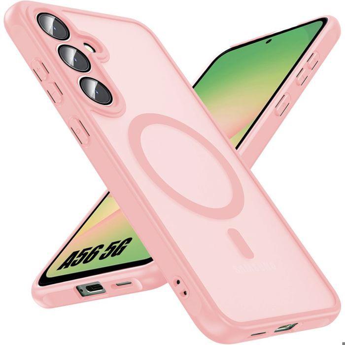Coque de protection - BOOLING - Samsung Galaxy A56 5G - Rose - Anneau Magnétique - Protection Caméra