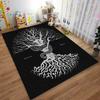 Mystical Tree with Serpent Design Printed Carpet Black and White Gothic Style Suitable for use as an anti-slip    for    room and bedroom sofas