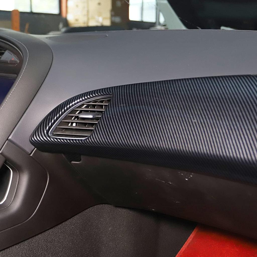 Korlot Carbon Fiber Dashboard Panel Decor Cover for Chevrolet Corvette C7 2014-2019