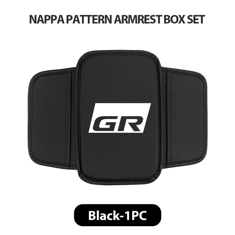 For Toyota Leather Car Armrest Box Cushion Side Storage Pocket Protector Cover GR Sport Crown RAV4 Yaris Land Cruiser Corolla