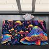 Fantasy Mushrooms Pattern Door Mat Fairytale Style Colorful Fluorescent Plant Entryway Decor Carpet Outdoor Indoor Anti-slip Rug