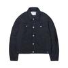 Padded Nylon Trucker Jacket   Black