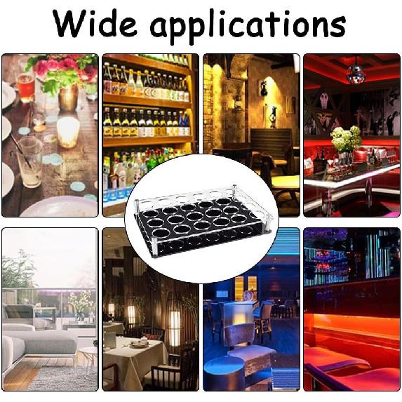 NBEADS 24 Shotglas-Tablett-Halter, Bar Acryl Shotglas-Halter Weinglas-Tasse Serviertablett Tassen-Organizer Shotglas-Display Bar-Zubehör für