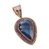 Natural Labradorite 925 Solid Sterling Silver Jewelry TwoTone Pendant 1.50" n3a38