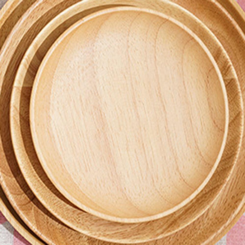 Wood Tableware Round Kitchen Supplies Hand-made Dessert Plate Snack Plate Wood Plate Tea Tray