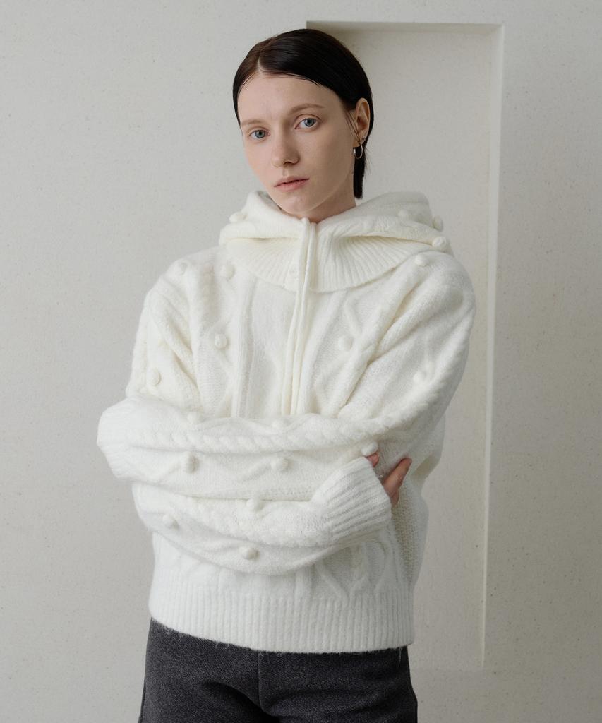 BIBYSEOB Fluffy Ball Wool Knit Ivory [T54]