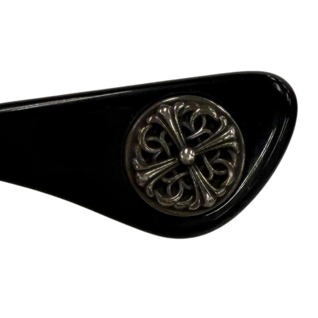 Great CHROME HEARTS Glasses GROWLER 1 Black 925 Mens Used