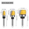 Milling cutter set of three 6mm shank woodworking milling cutter slotting trimming cleaning milling cutter CNC tool bits