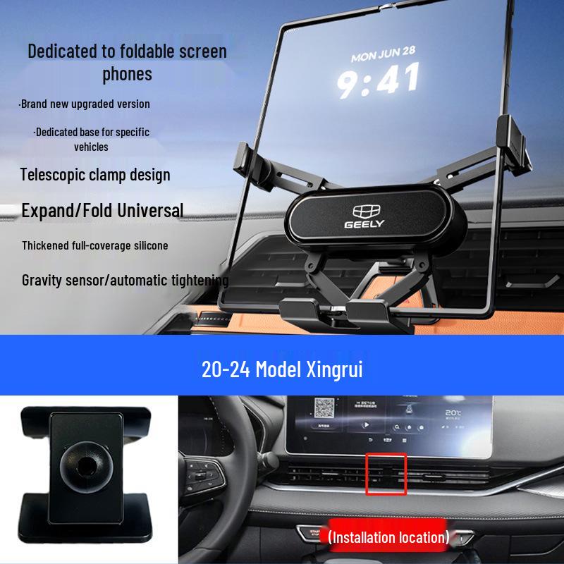 Custom Foldable Phone Holder for Geely Models: Emgrand, Boyue, Vision X1/X6, Jiaji, Binyue, Xingyue L, Xingyuan